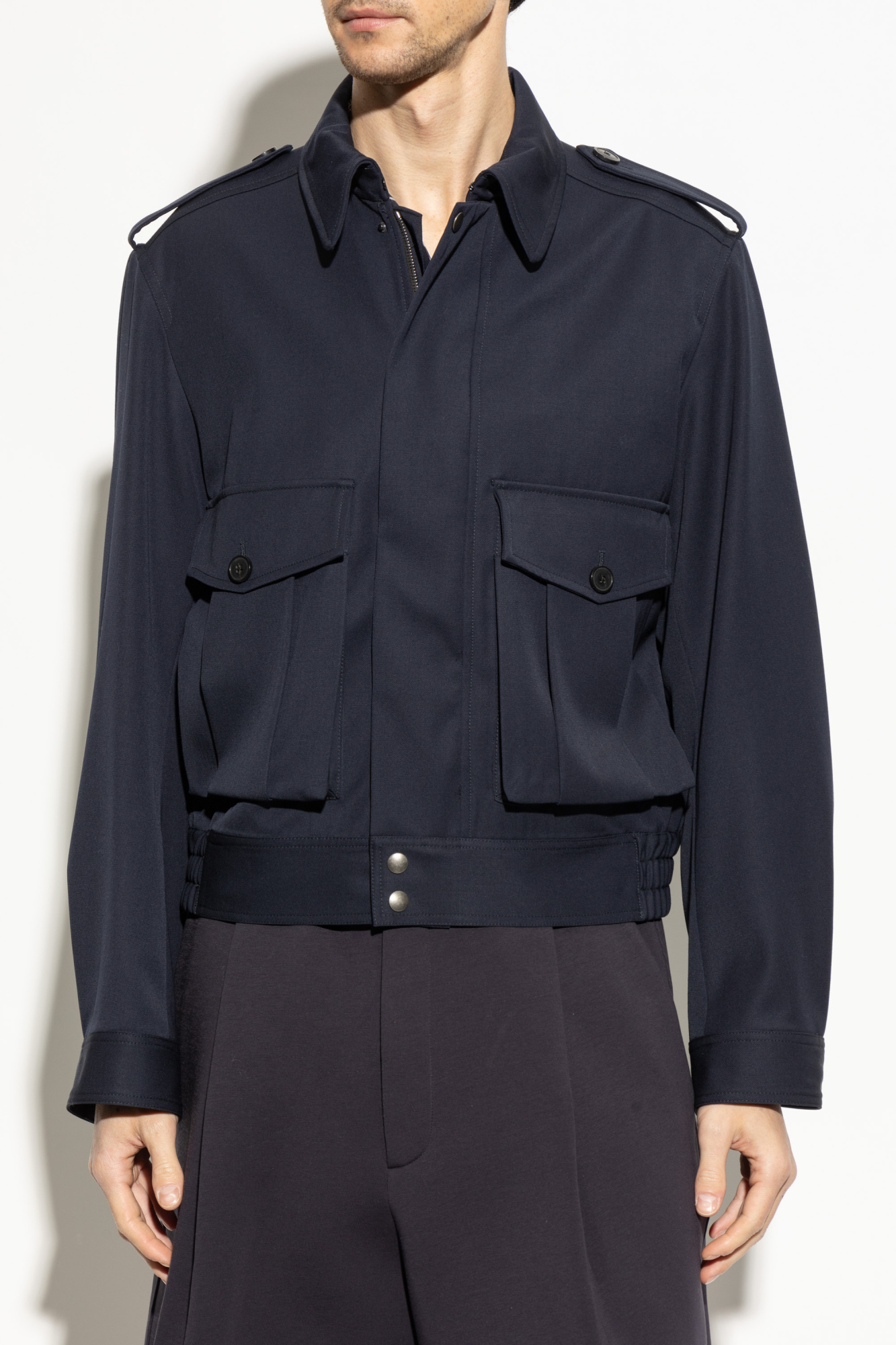 【25SS NEW】DRIES VAN NOTEN / エポレット付きジャケット /Navy 本物新品保証】 25SS NEW】DRIES VAN NOTEN / エポレット付き
